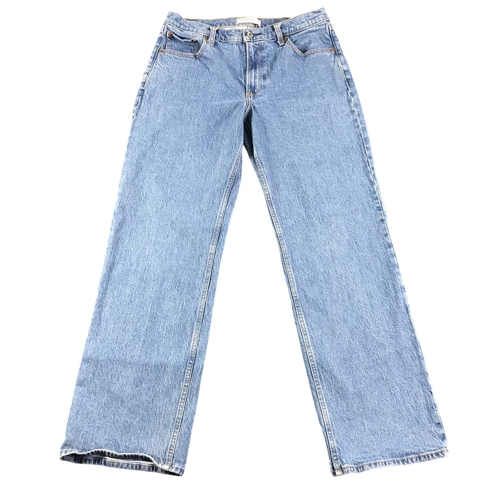 Abercrombie & Fitch The Baggy Low Rise Jeans Womens 29 8R Medium Wash Blue Denim